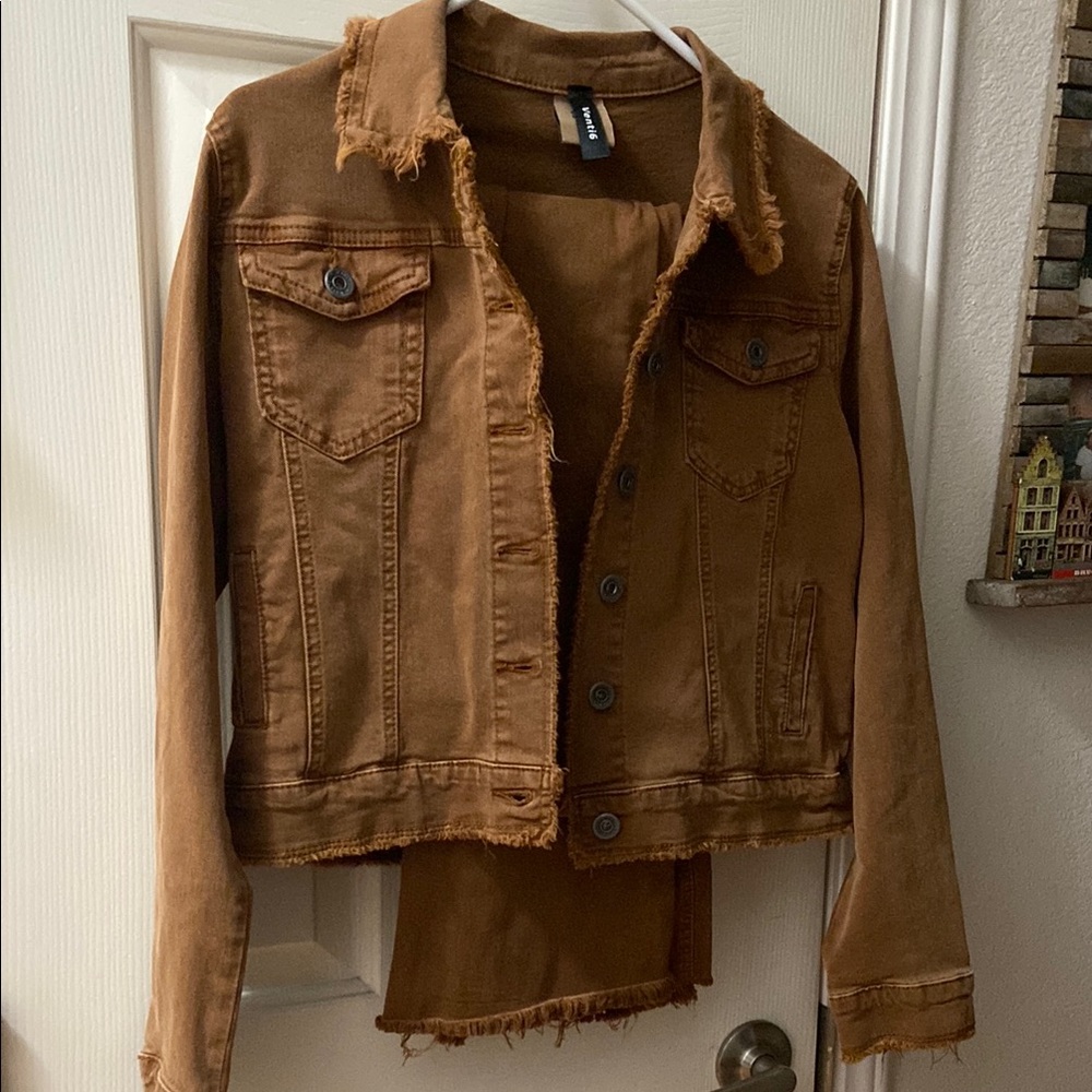 Brown Jean Jacket and Pants